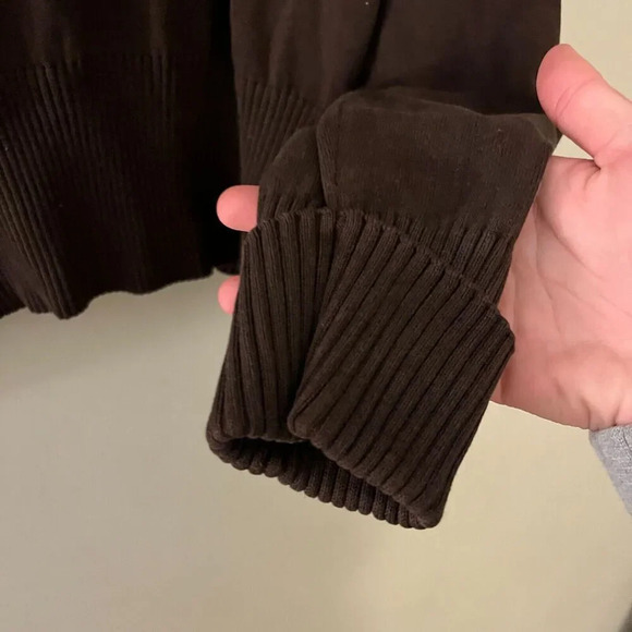 Nygard Collection Women Brown Silk Ribbed Pullover Sweater M Turtleneck Knit - Picture 6 of 10